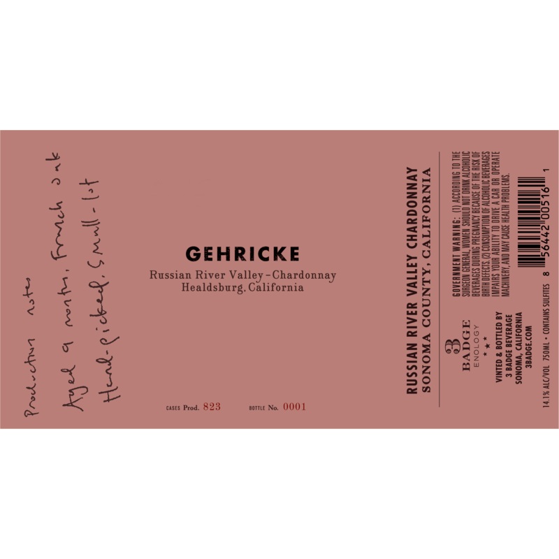 GEHRICKE CHARDONNAY RUSSIAN RIVER 2021 750 mL
