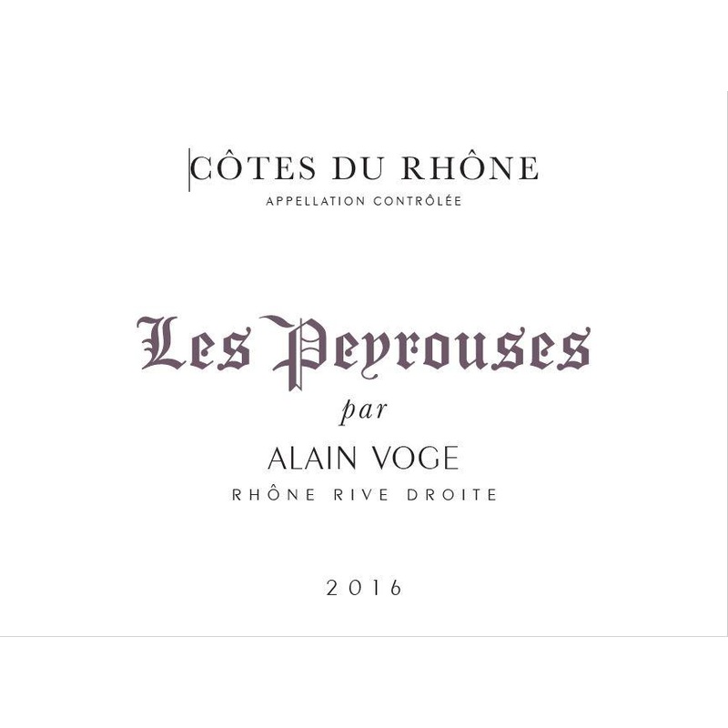 DOM ALAIN VOGE COTES DU RHONE LES PEYROUSES 2020 750 mL