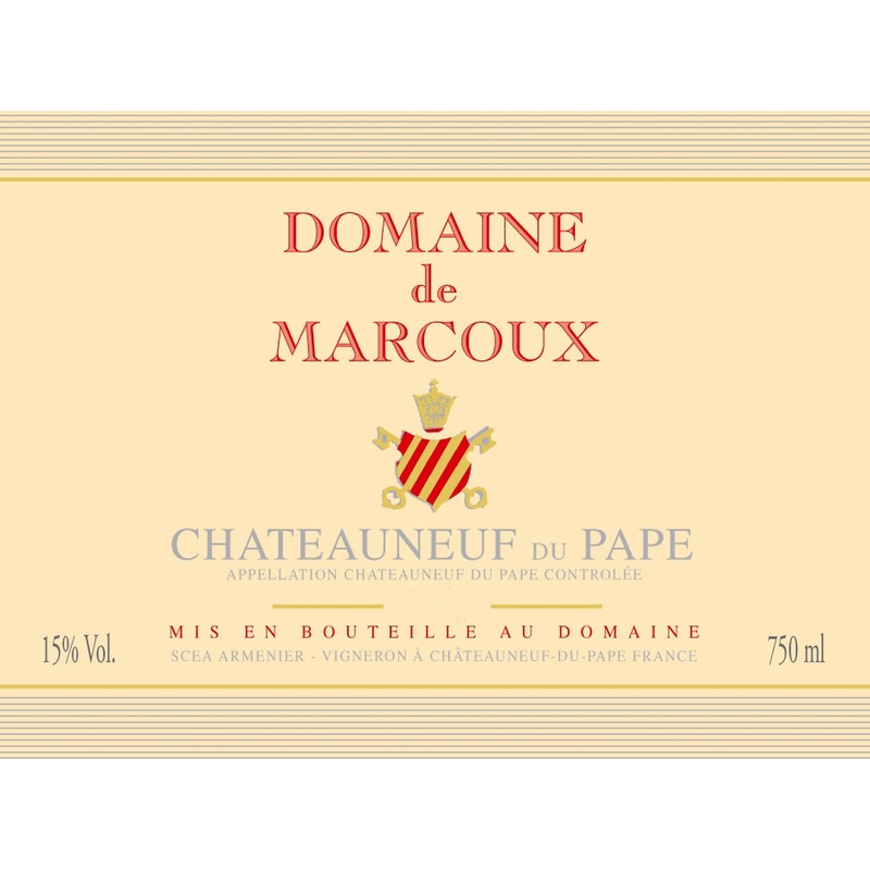 DOMAINE DE MARCOUX CHATEAUNEUF-DU-PAPE 2020 750 mL