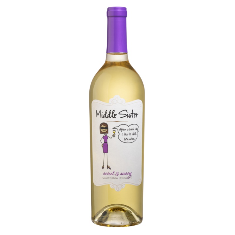 MIDDLE SISTER MOSCATO SWEET & SASSY CALIFORNIA 750ML