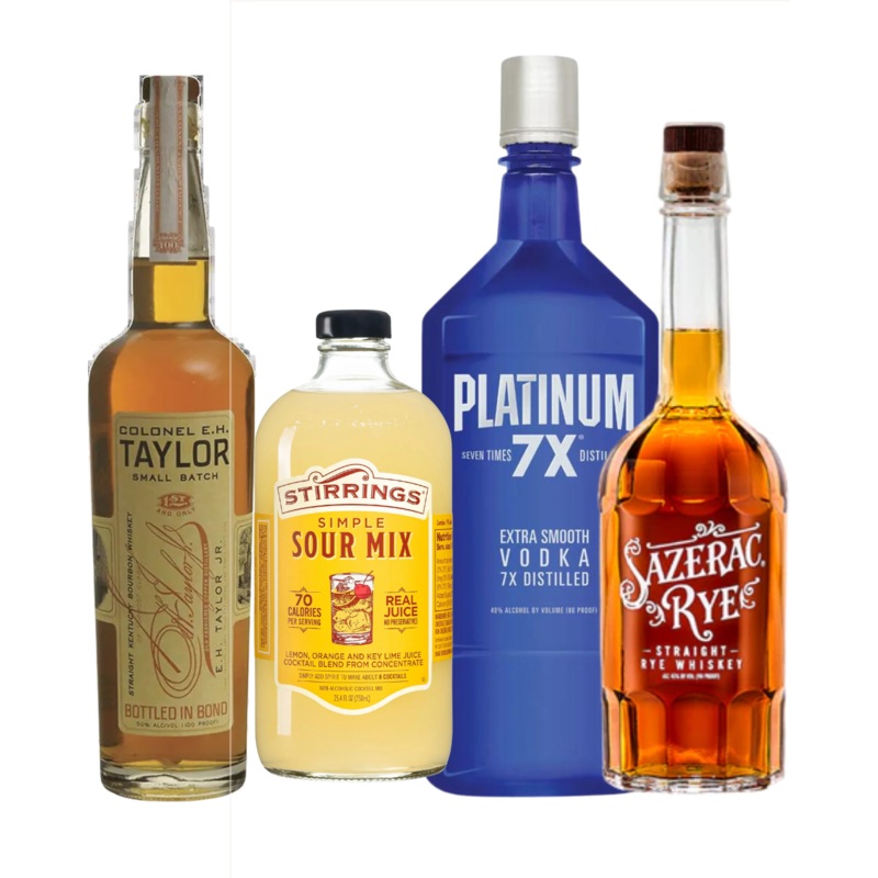 E.H. Taylor Small Batch & Sazerac Rye & Platinum Vodka & Stirring Sour MIx 750ml