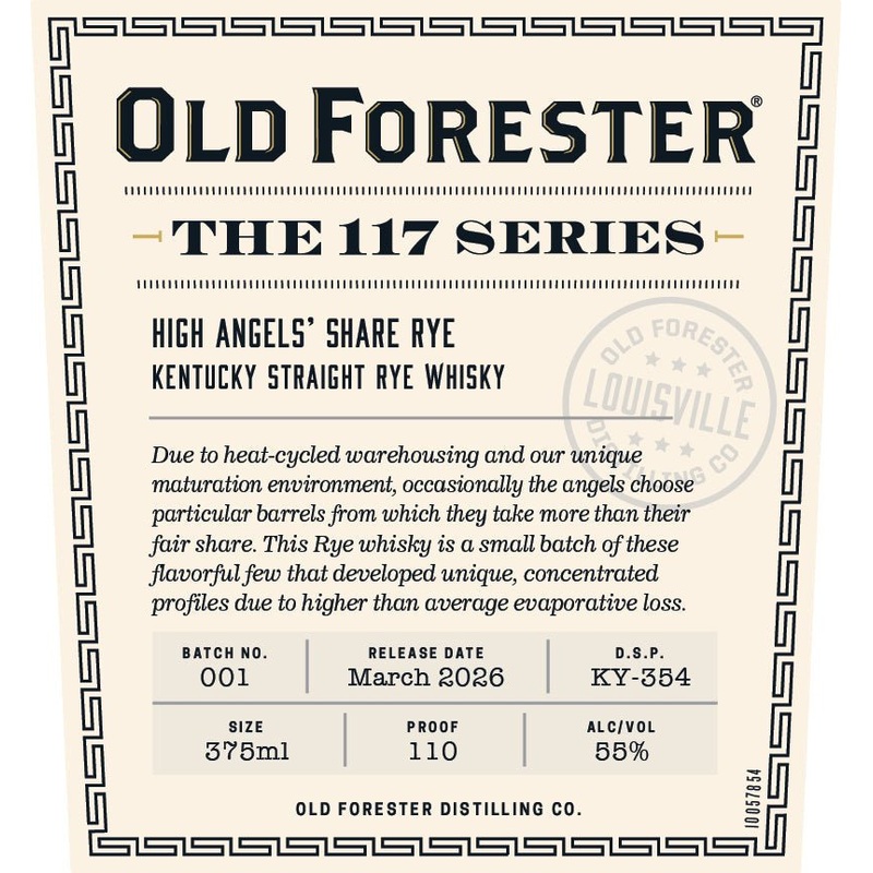 Old Forester 117 Series High Angels Share Rye