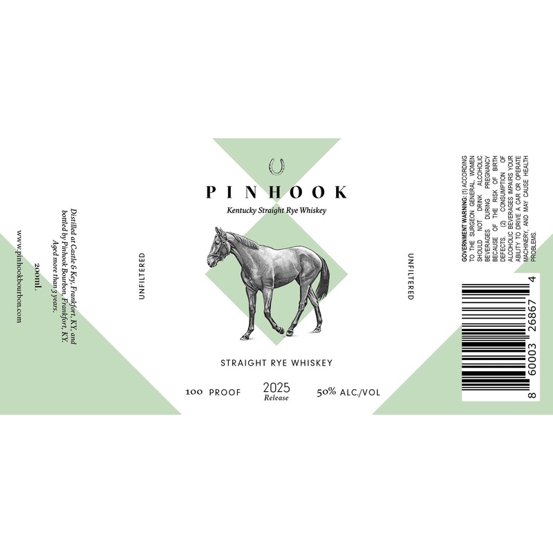 Pinhook Kentucky Straight Rye Whiskey 2025 Release 200ml