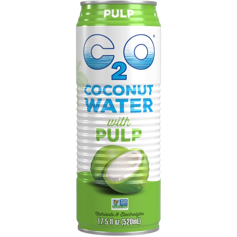 C2O Pure Coconut Water Pulp 12 Pack (17.5 oz Cans)