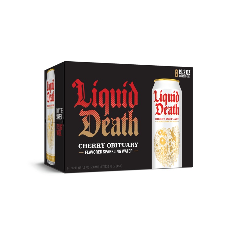 Liquid Death Cherry Obituary 3x 8 Pack (19.2 oz Cans)