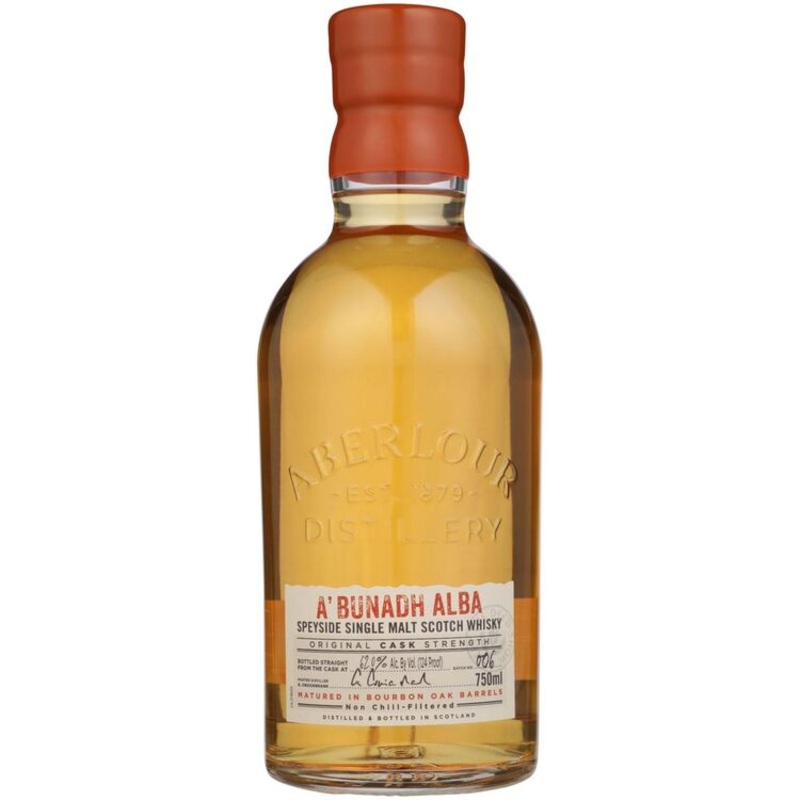 ABERLOUR SINGLE MALT SCOTCH A'BUNADH ALBA ORIGINAL CASK STRENGTH 124 750ML