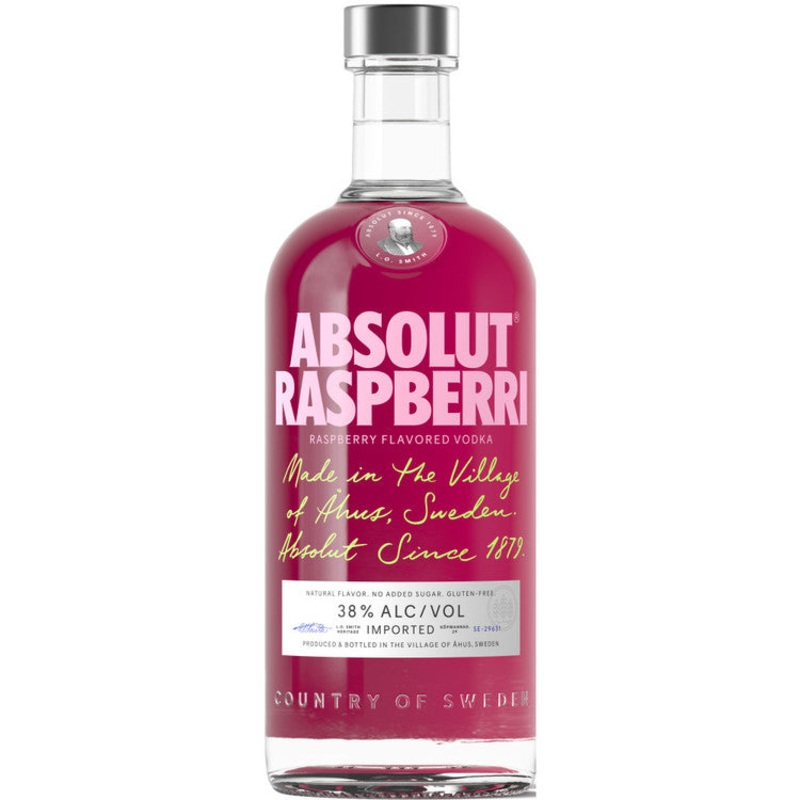 ABSOLUT RASPBERRY FLAVORED VODKA RASPBERRI 76 750ML