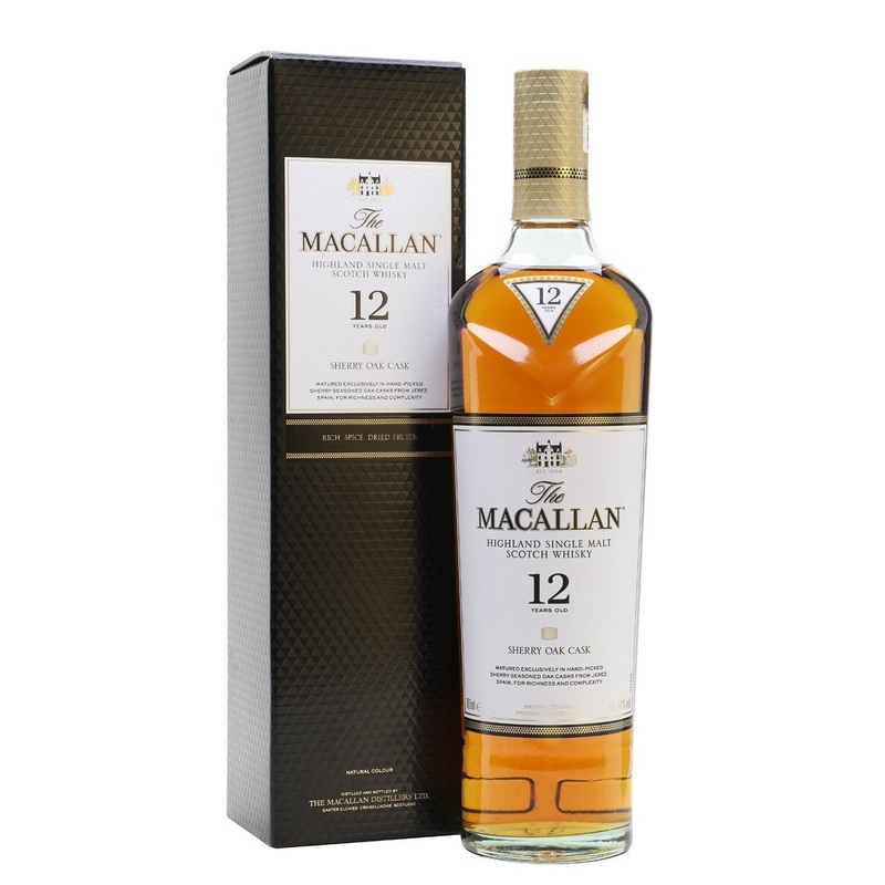 Macallan 12 Year Old Sherry Oak Speyside Single Malt Whisky 40% abv 70cl