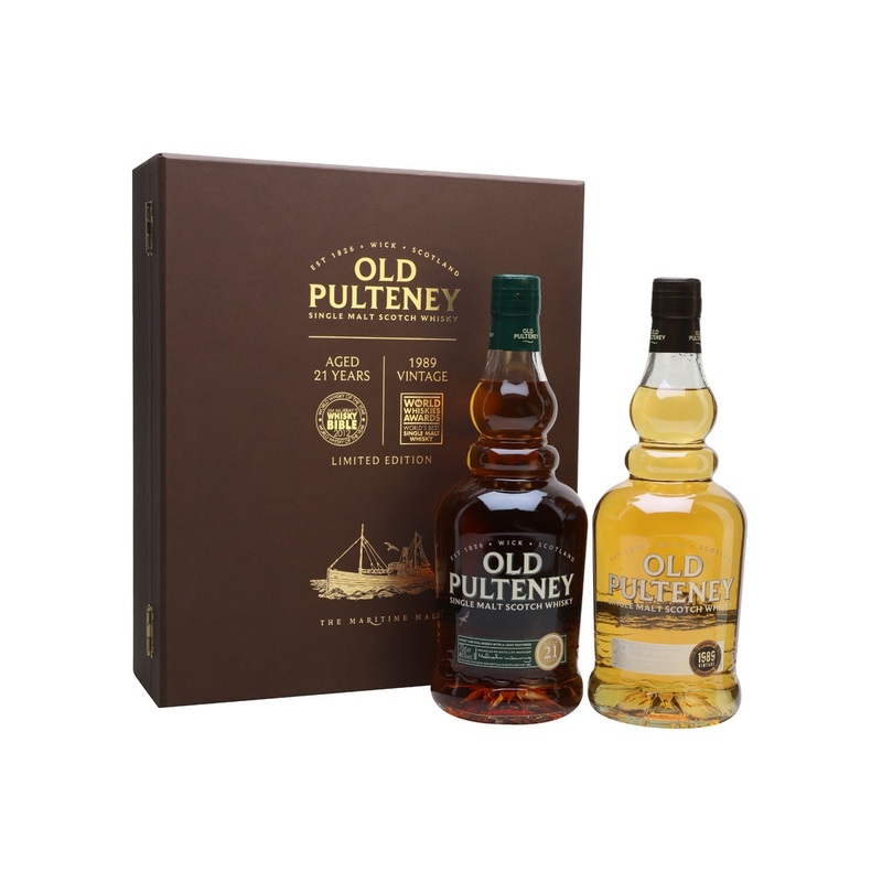 Old Pulteney 21 Year Old + 1989 Twin Pack Highland Single Malt Scotch Whisky Distillery Bottling 46% abv 2 x70cl