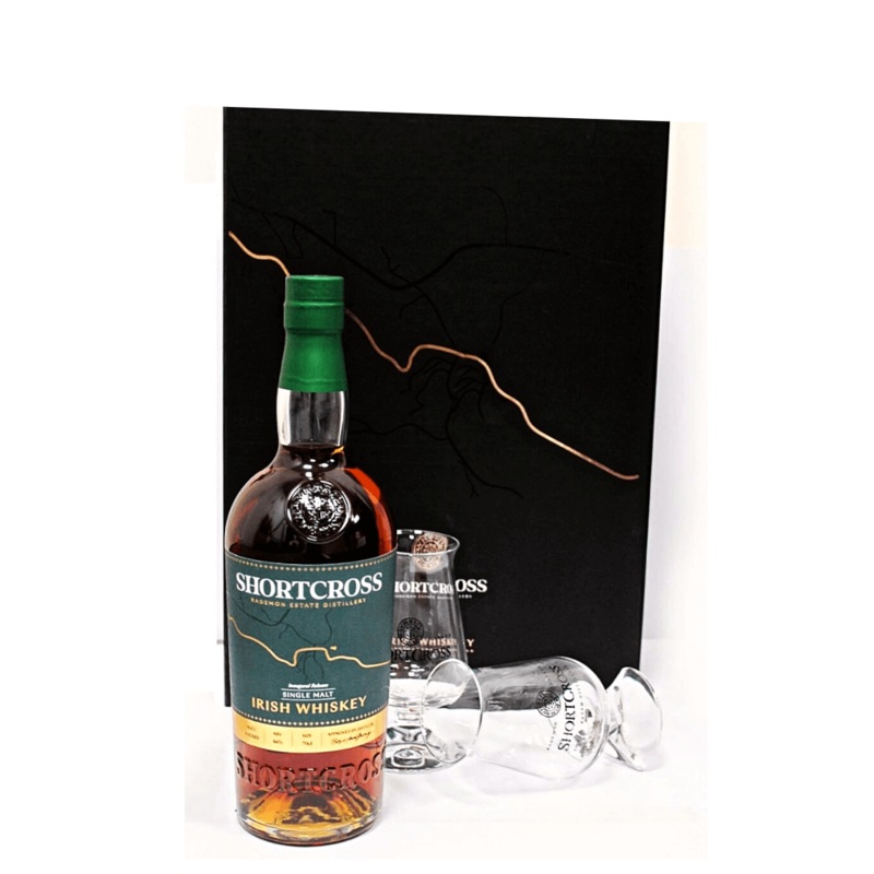 Shortcross Inaugural Single Malt Irish Whiskey Presentation Box + Glasses 46% abv 70cl