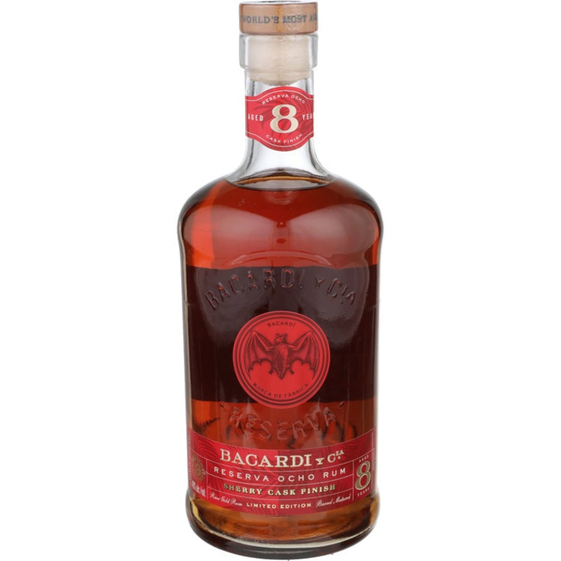 Bacardi Aged Rum Reserva Ocho Rum Sherry Cask Finish 8 Yr 80 750ML