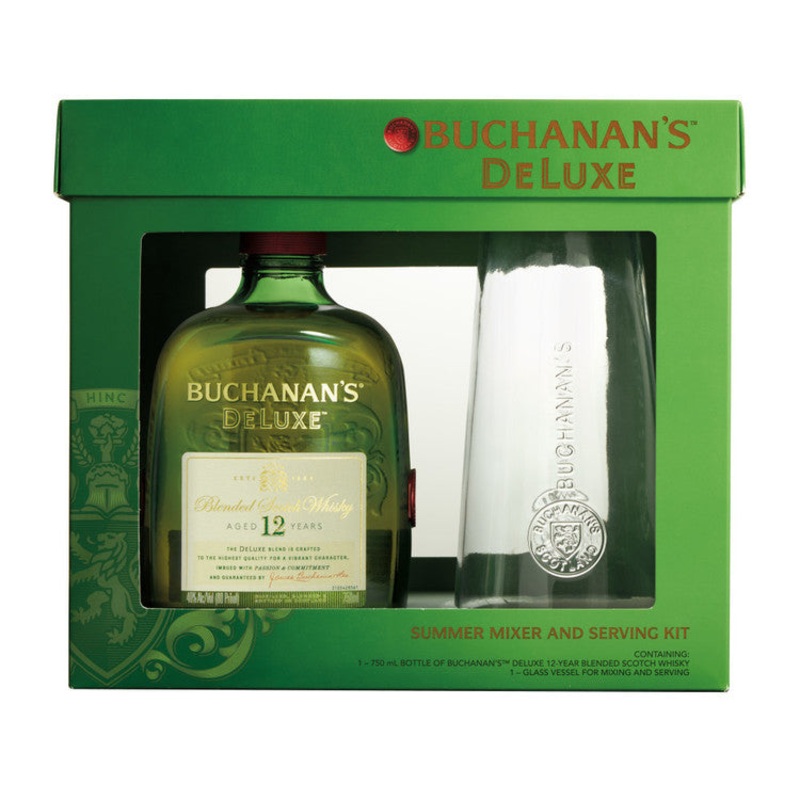 BUCHANAN'S BLENDED SCOTCH DELUXE 12 YR 80 W/ GLASS PITCHER 750ML