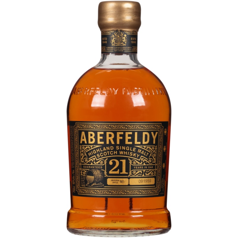 ABERFELDY SINGLE MALT SCOTCH WHISKY 21 YR 80 W/ GIFT BOX 750ML