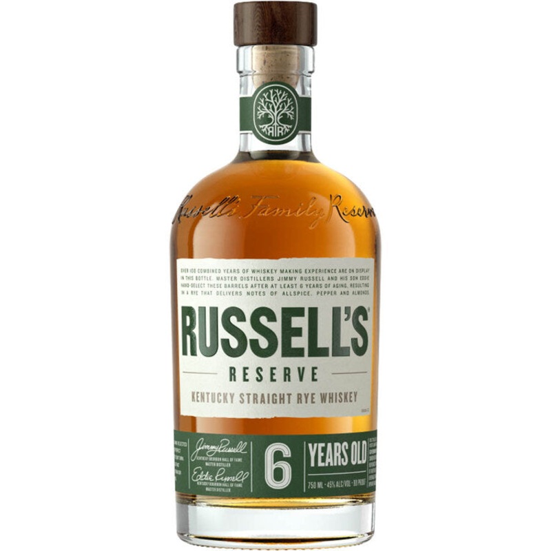 RUSSELL'S RESERVE STRAIGHT RYE WHISKEY SMALL BATCH 6 YR 90 750ML