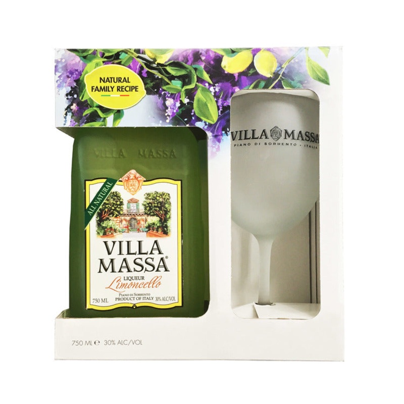 VILLA MASSA LIMONCELLO PIANO DI SORRENTO 60 W/ BRANDED TONICA GLASS 750ML
