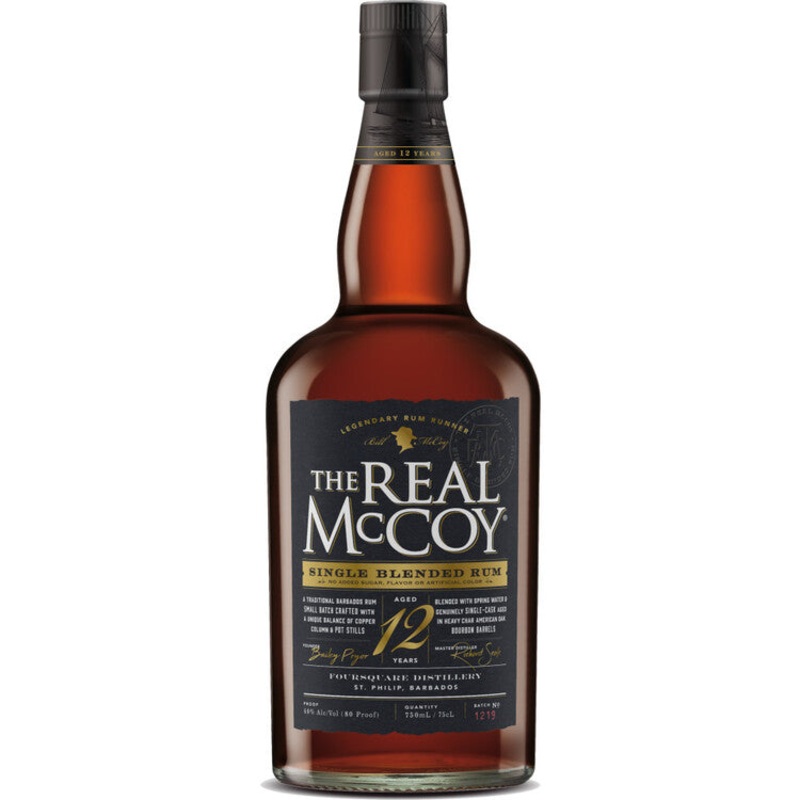 THE REAL MCCOY AGED RUM SINGLE BLENDED 12 YR 80 750ML
