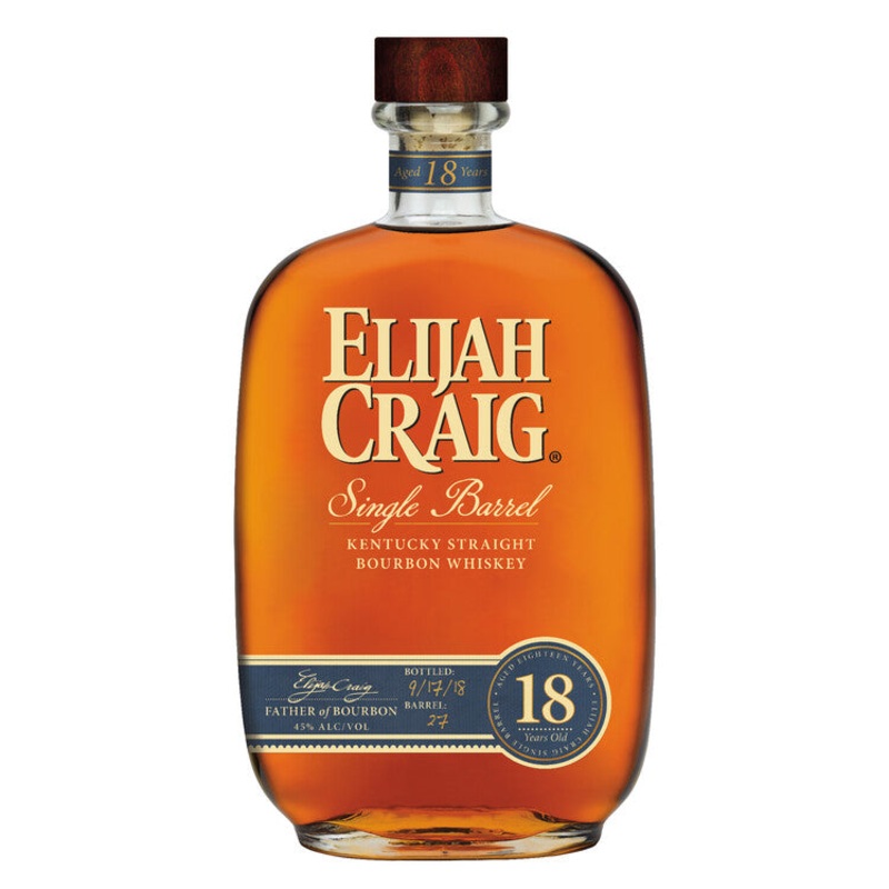 ELIJAH CRAIG STRAIGHT BOURBON SINGLE BARREL 18 YR 90 750ML