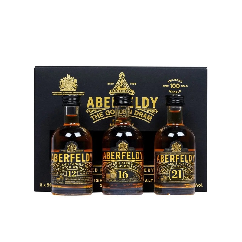 Aberfeldy The Golden Dram 12, 16 & 21 Year Old Tasting Collection, 5 cl