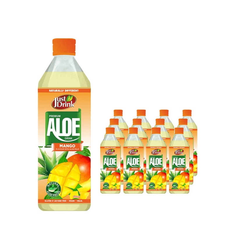 Just Drink Aloe Drink Mango Multipack, 12 x 500 ml