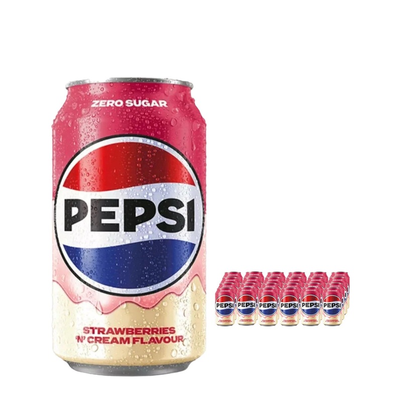 Pepsi Strwberry 'N' Cream Soda Can Multipack, 24 x 330 ml