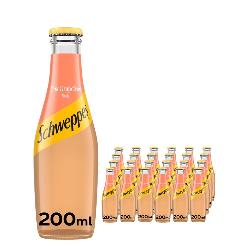 Schweppes Pink Grapefruit Soda Water Multipack, 24 x 200 ml