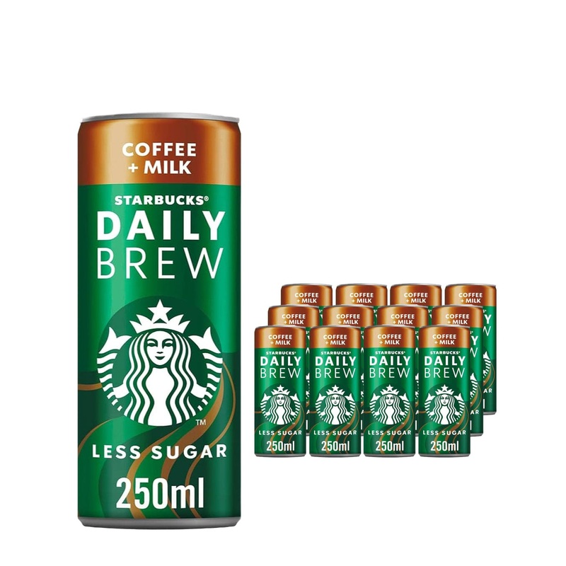 Starbucks Daily Brew Iced Coffee with Milk Can Multipack, 12 x 250 ml