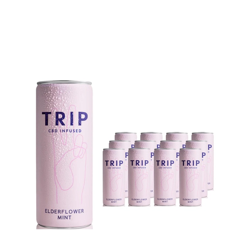 Trip Drink Mindful Blend Elderflower Mint Fizzy Drink Multipack, 12 x 250 ml