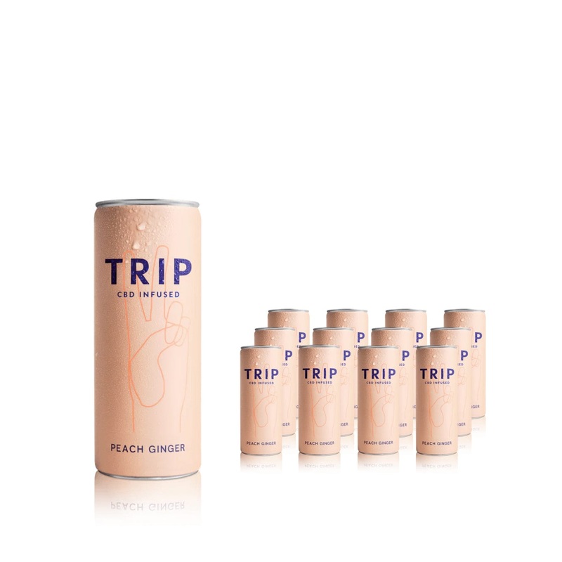 Trip Drink Peach Ginger Fizzy Drink Multipack, 12 x 250 ml