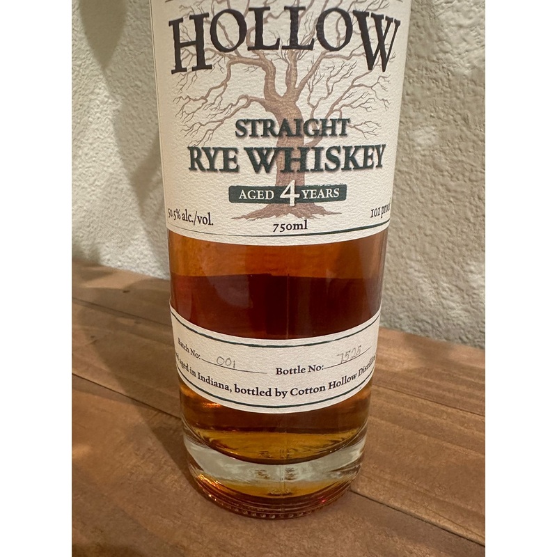 Cotton Hollow 4 Year Old Batch 1 Straight Rye Whiskey 750ml