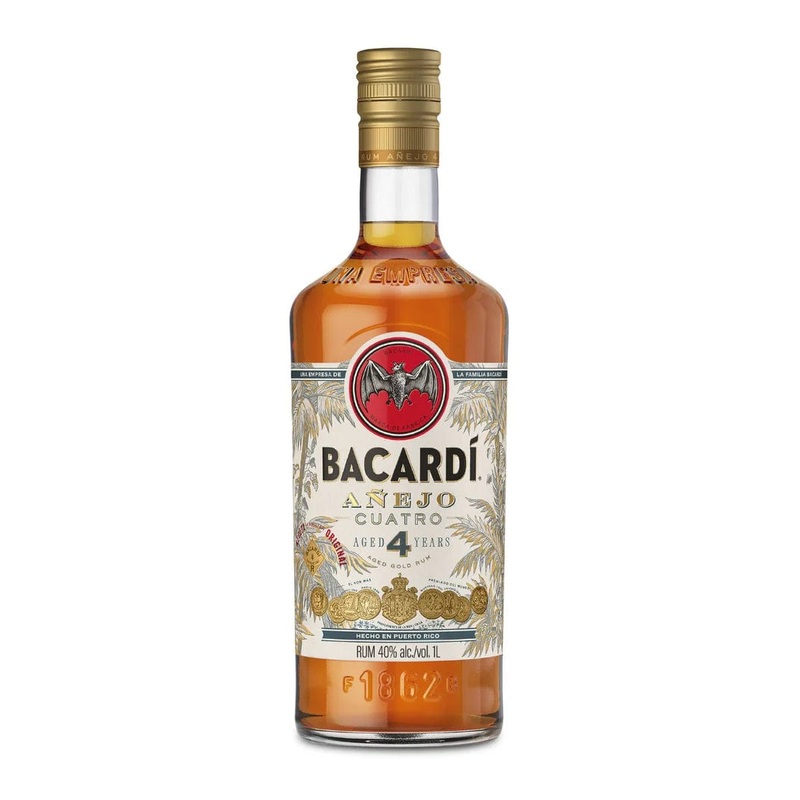 BACARDI RUM ANEJO CUATRO 4 YR