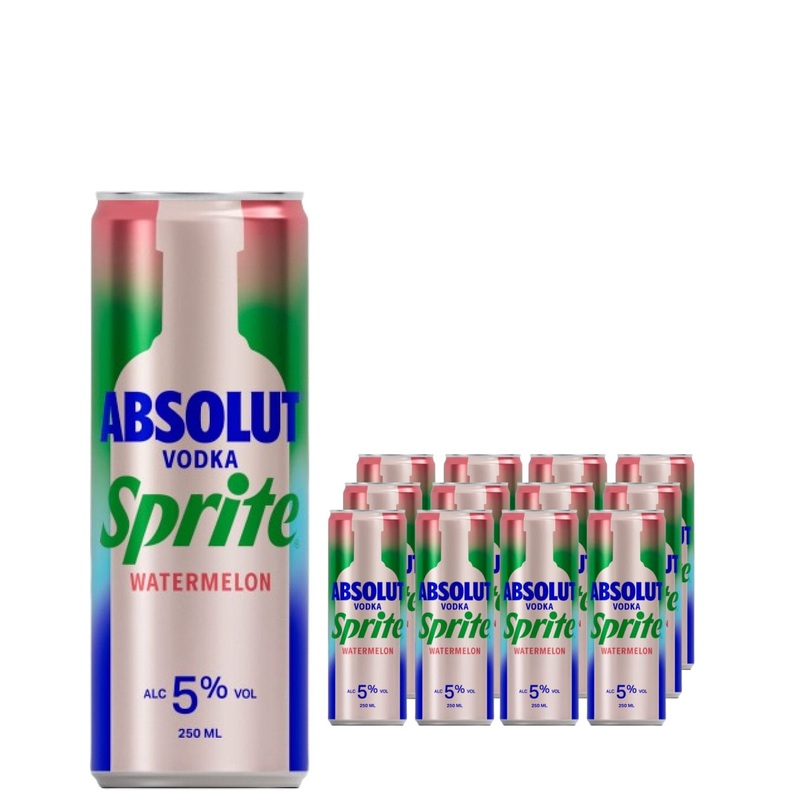 Absolut Vodka Sprite & Watermelon Premixed Drink Multipack, 12 x 250 ml