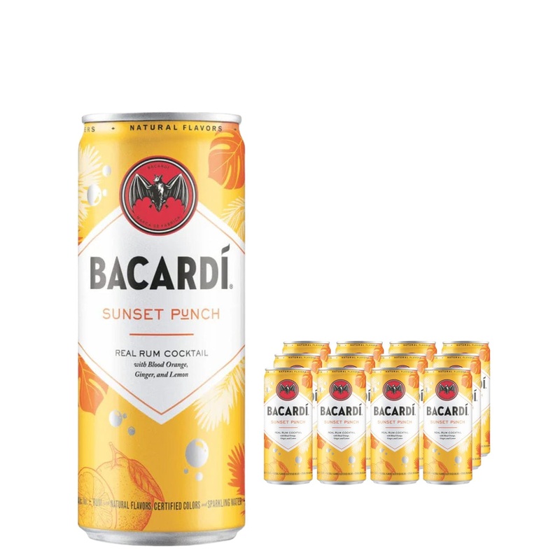 Bacardi Sunset Orange Rum Premixed Drink Can Multipack, 12 x 250 ml