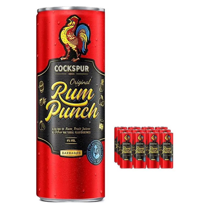 Cockspur Rum Punch Premixed Cans Multipack, 12 x 250 ml