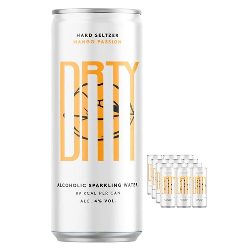 DRTY Hard Seltzer Mango Passion Can Multipack, 12 x 300 ml