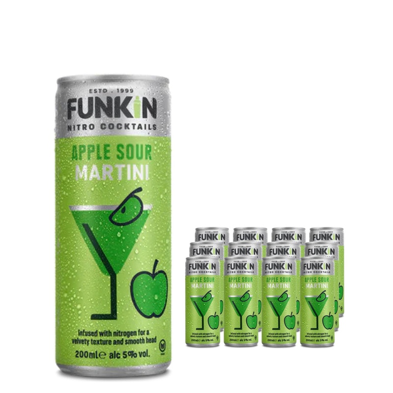 Funkin Nitro Sour Apple Martini Cocktail Can Multipack, 12 x 200 ml