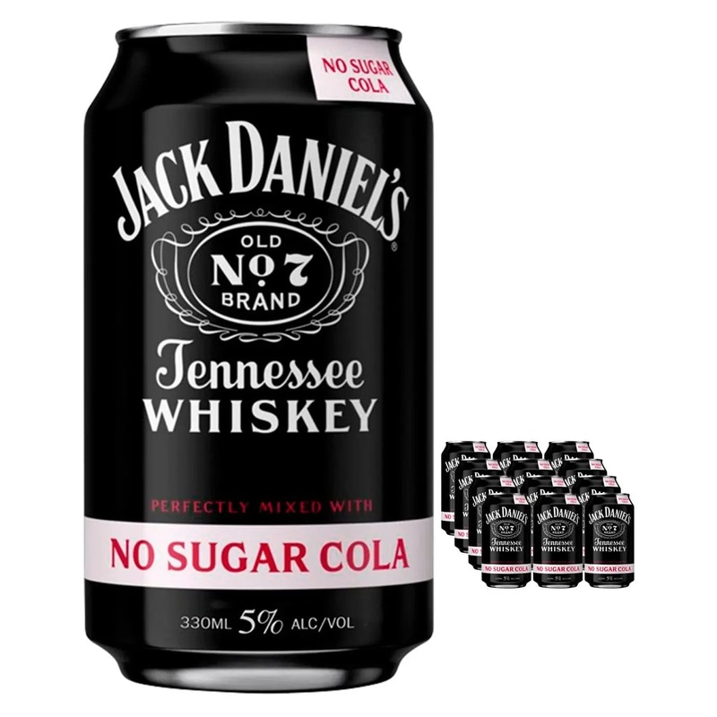 Jack Daniel's Whiskey & Zero Sugar Cola Premix Can Multipack, 12 x 330 ml
