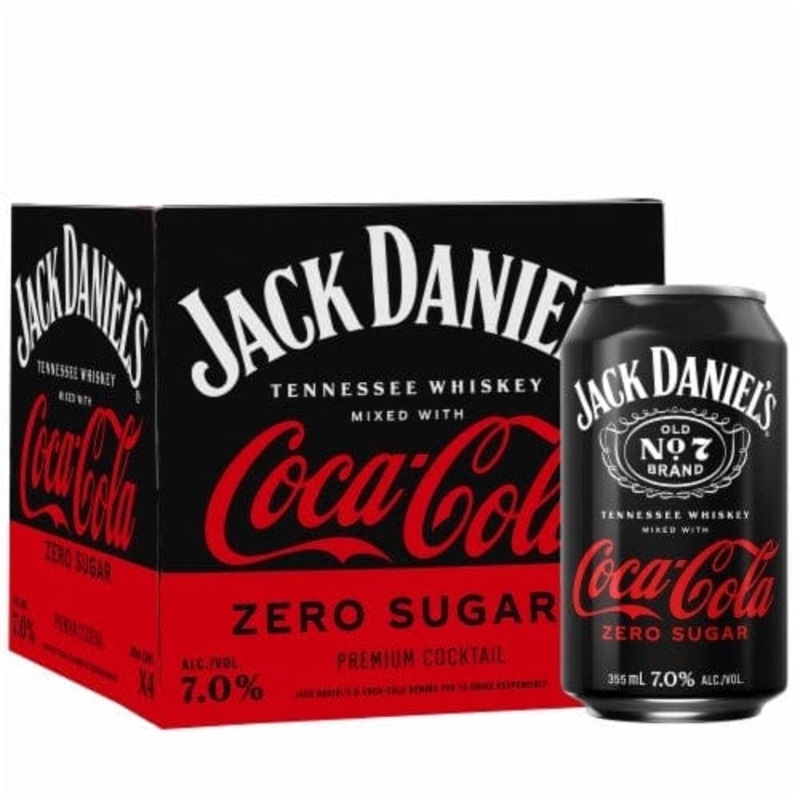 JACK DANIELS RTD WHISKEY COKE ZERO 4PK