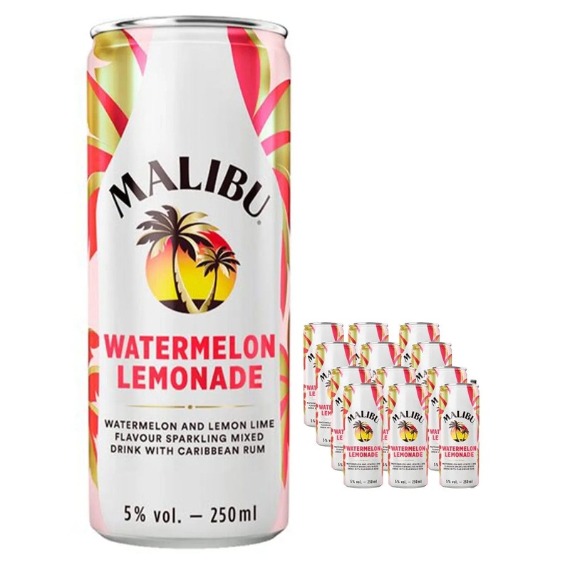 Malibu Watermelon & Lemonade Can Multipack, 12 x  250 ml