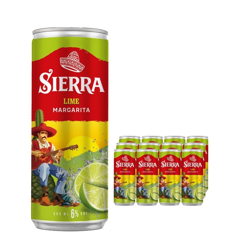 Sierra Margarita Lime Premixed Drink Multipack, 12 x 250 ml
