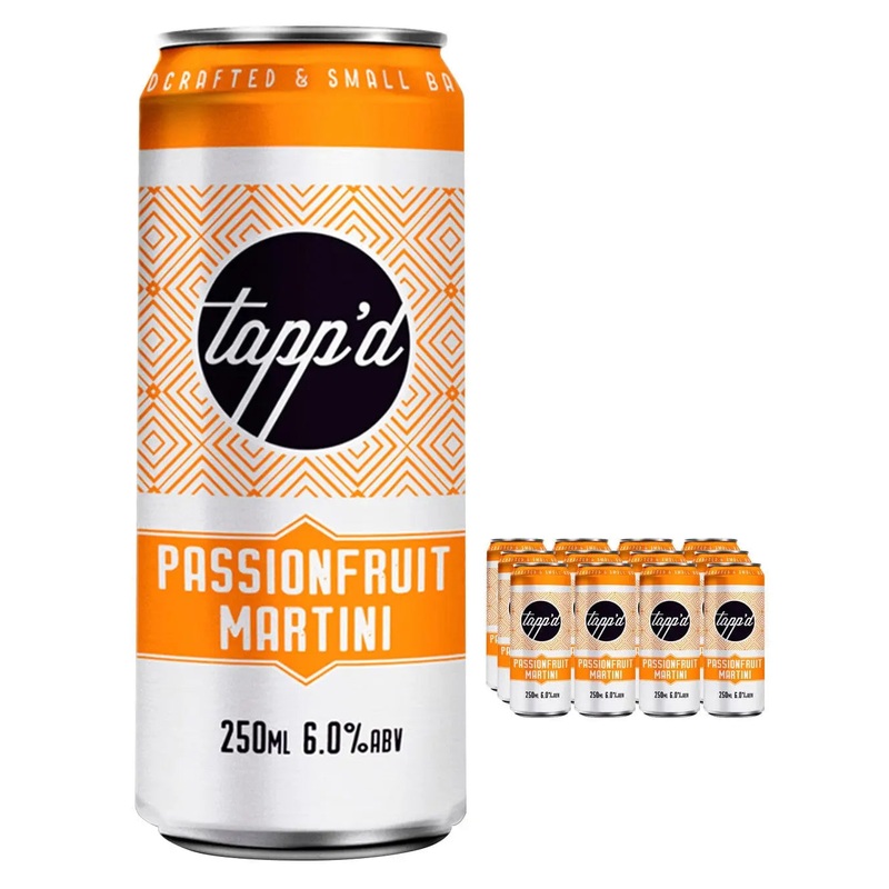 Tapp'd Passionfruit Martini Premixed Cans Multipack, 12 x 250 ml