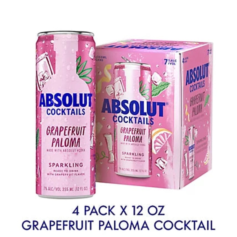 Absolut Cocktail Grapefruit Paloma 12oz 4 Pack Cans