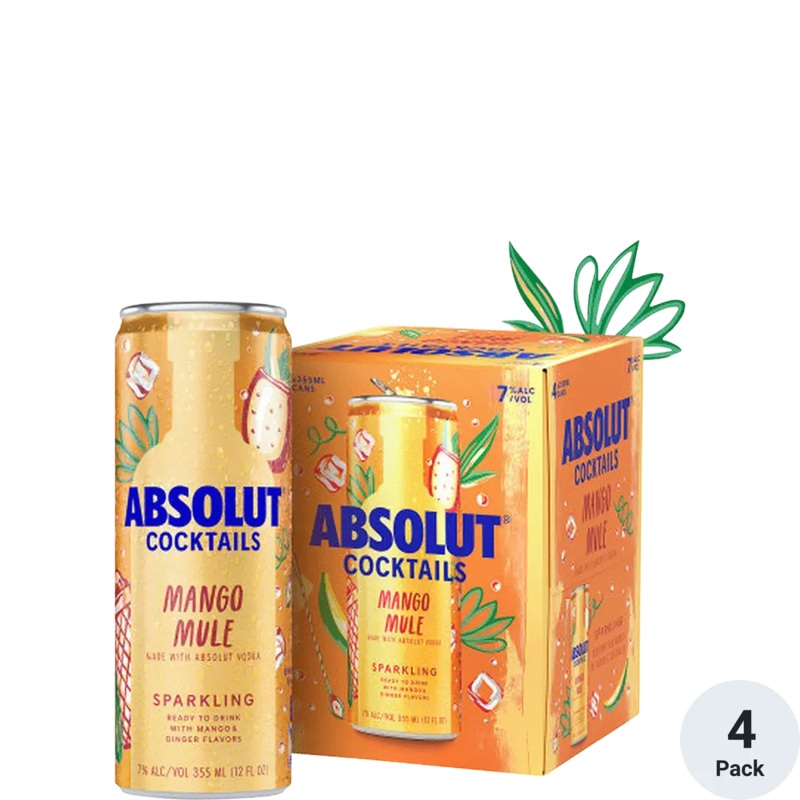 Absolut Cocktails Mango Mule 12oz 4 Pack Cans