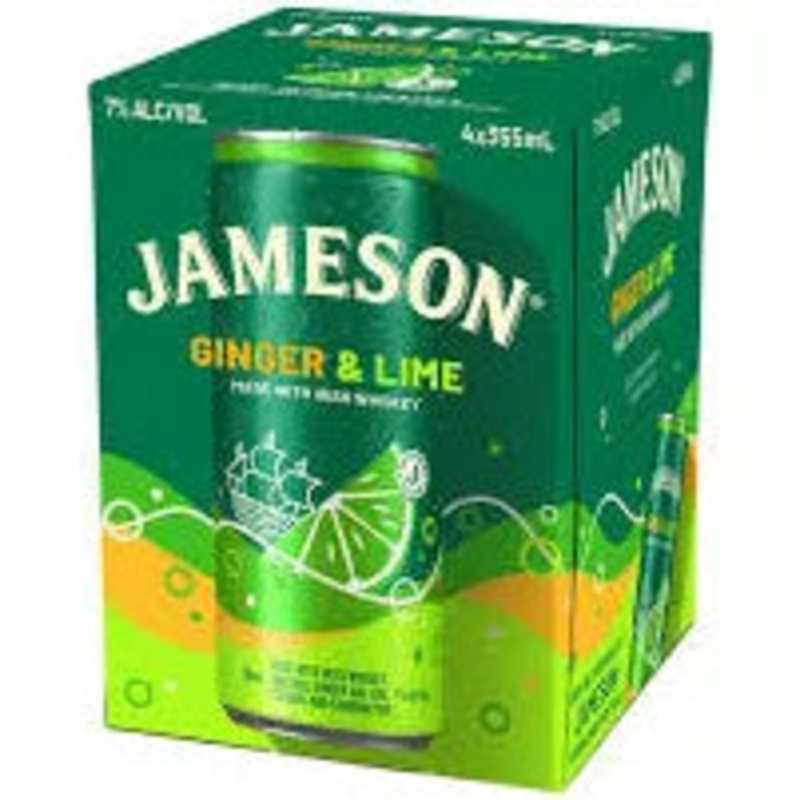 Jameson Cocktail Ginger And Lime 12oz 4 Pack Cans