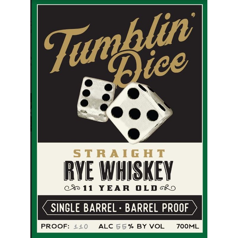 Tumblin' Dice 11 Year Old Straight Rye Whiskey