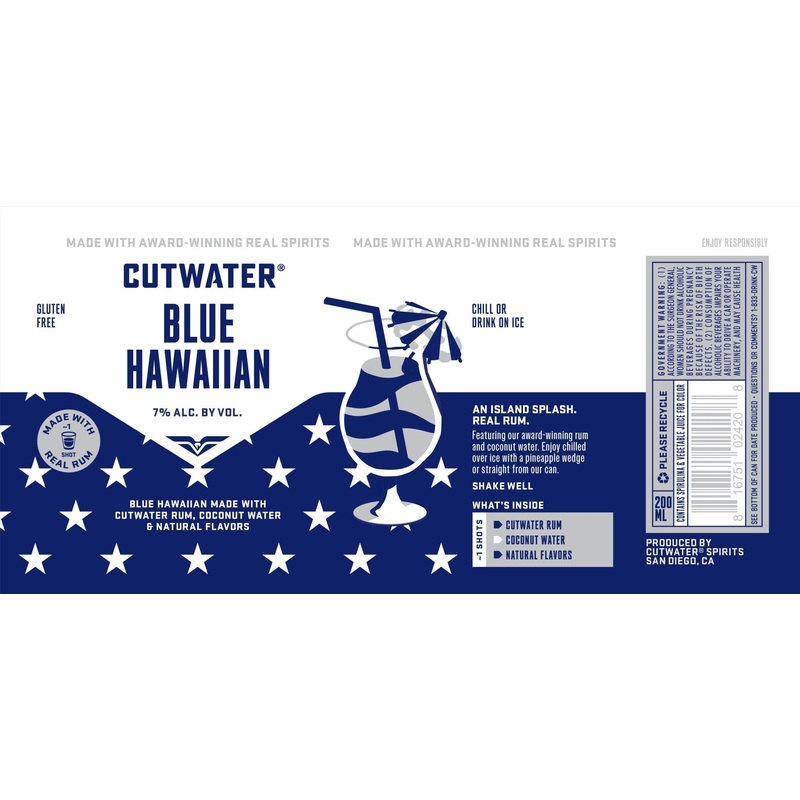 Cutwater Blue Hawaiian Cocktail