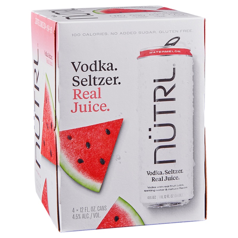 NUTRL VODKA SELTZER WATERMELON 4PK