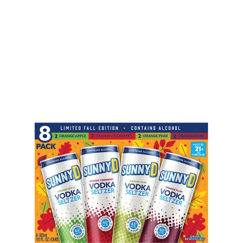 SUNNY D VODKA SELTZER FALL VARIETY 8PK C/O
