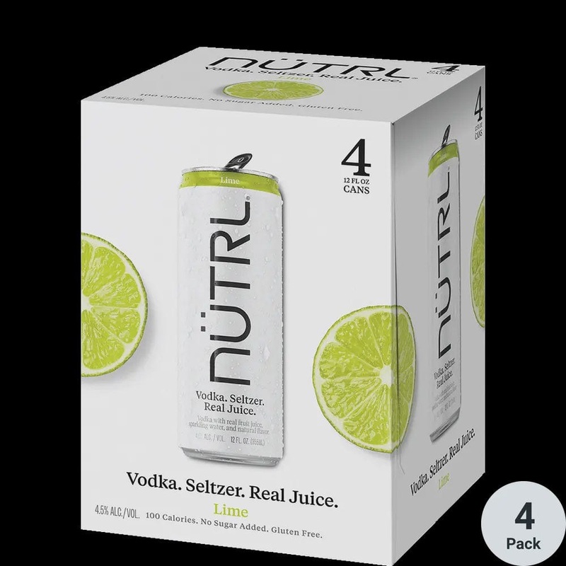 NUTRL VODKA SELTZER LIME 4PK