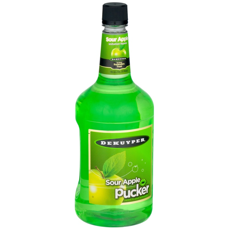 DEKUYPER PUCKER SOUR APPLE SCHNAPPS 1.75L