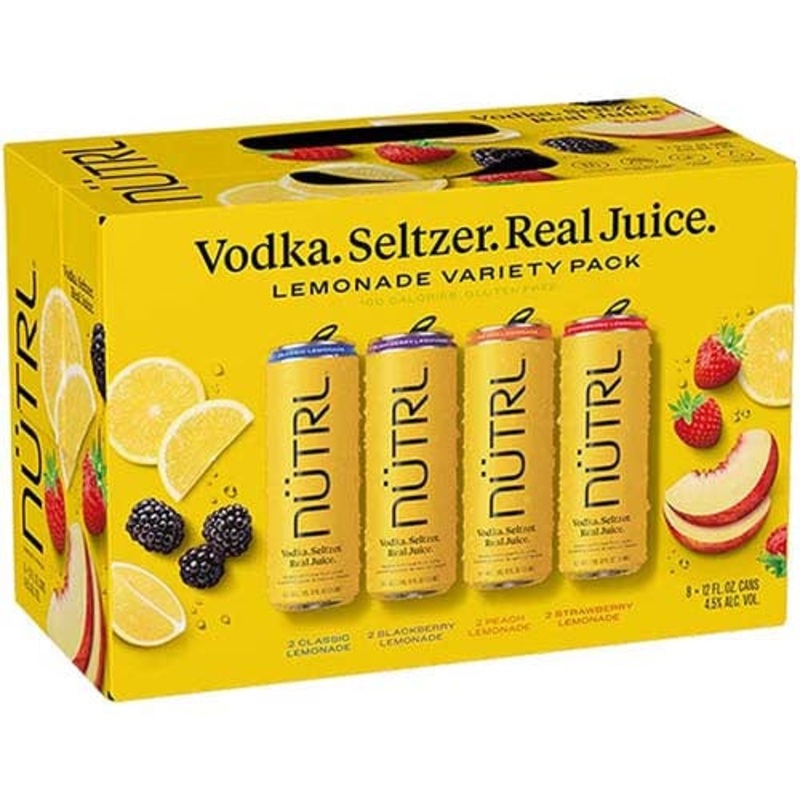NUTRL VODKA SELZTER LEMON VARIETY 8PK